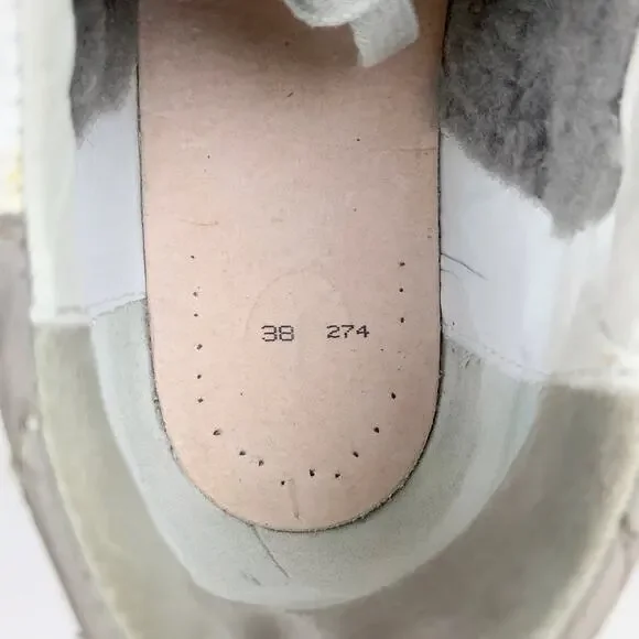 Golden Goose Superstar Low Top Sneakers White Leather Grey Fleece Star Womens 38 - Picture 10 of 16